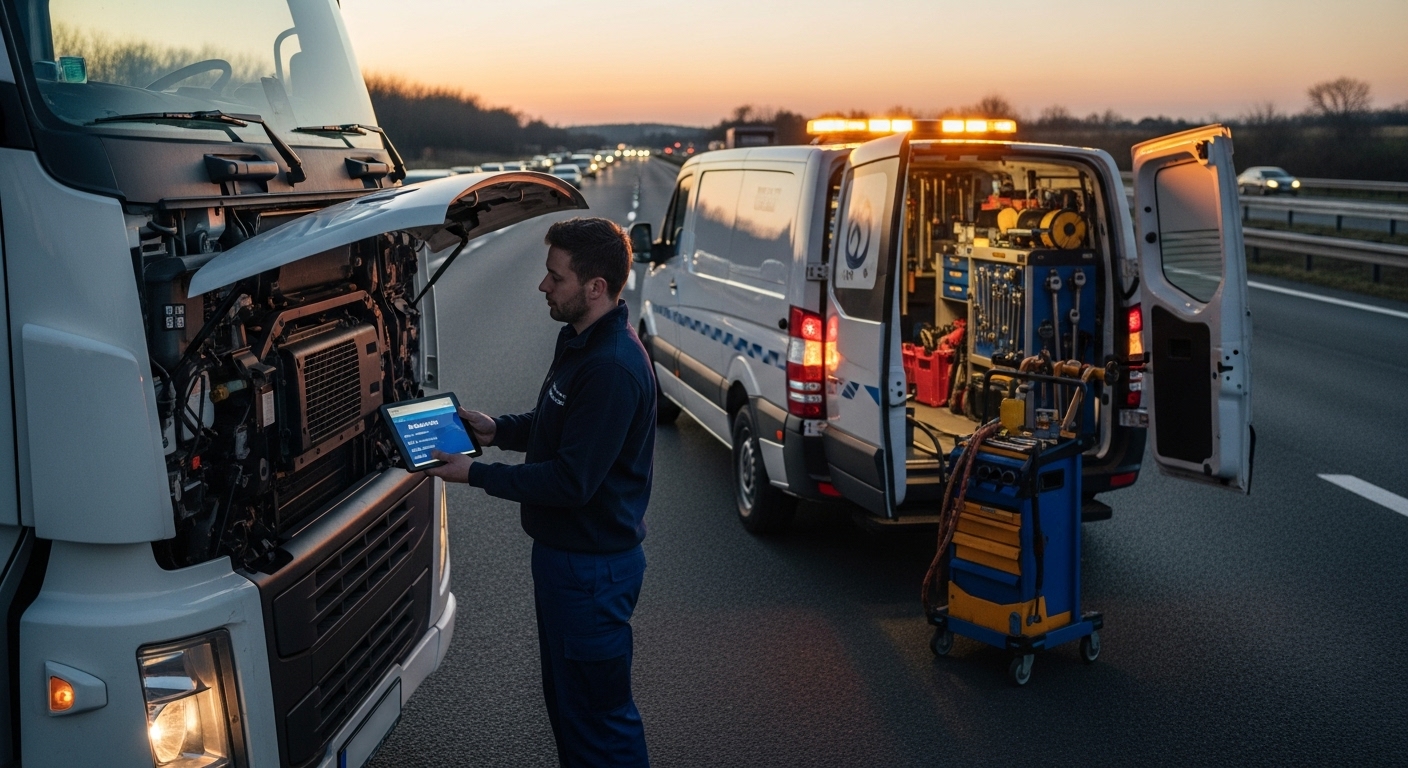 Photo professionnelle haute qualite de panne adblue dépannage, eclairage naturel, style editorial